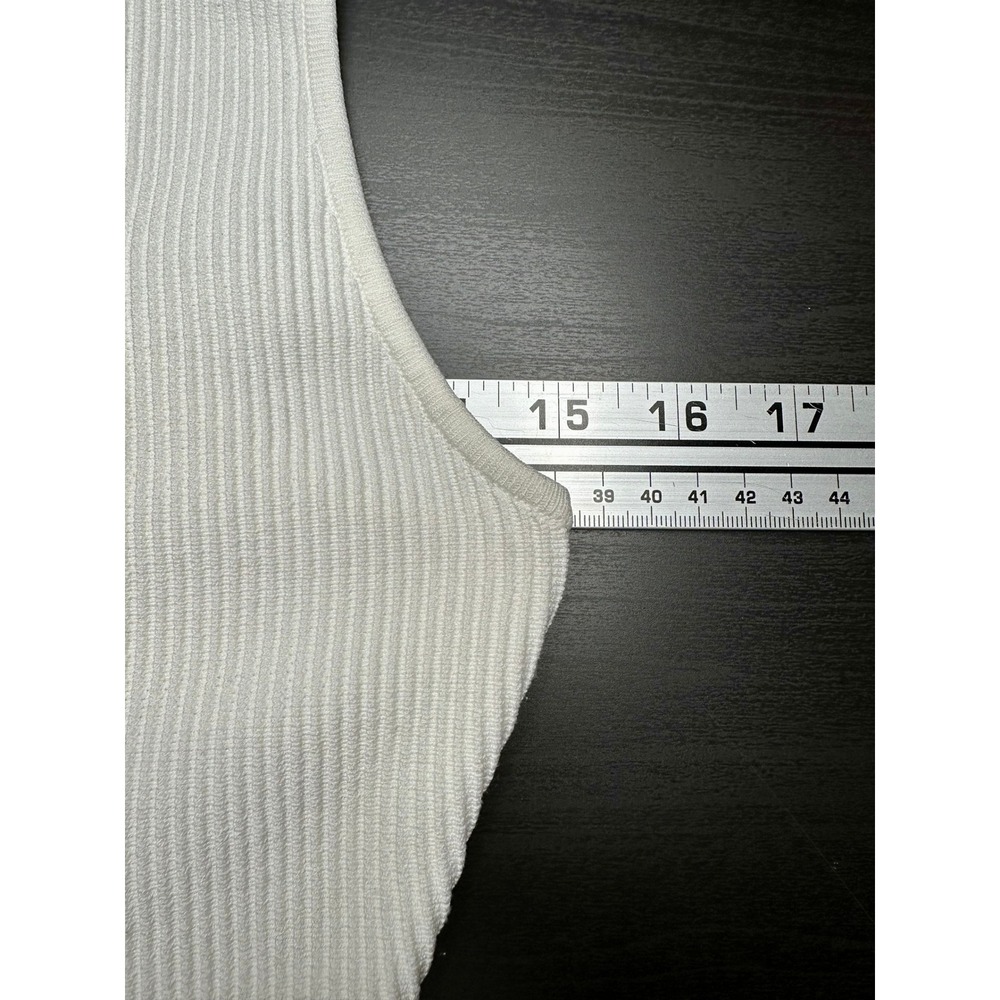 Aritzia Babaton Sculpt Knit Tank Top Women Sm White Ribbed Racerback SPX13821-21 - Picture 6 of 7